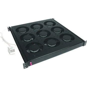 Racková skříň DP-VEN-09-H Ventilační jednotka, 9x ventilátor, 230V, s termostatem, 19", černá