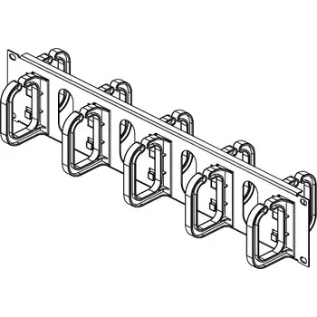 Racková skříň DP-VP-P4-H Vázací panel, 2U, 19", oboustranný, plastová oka 60x80mm, černý