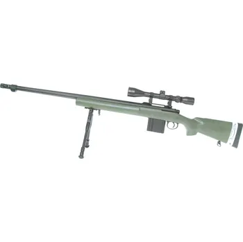 Airsoftová zbraň M24 SWS, OD, dvojnožka, optika, Upgrade version, Well, MB4405D