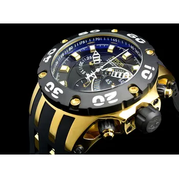 Hodinky Invicta 0913 Reserve Scuba Specialty Subaqua Swiss Quartz Chronograph Black Dial Gold Tone