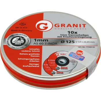 Řezný kotouč Sada řezné kotouče 10 ks průměr 125 x 1,0 x 22,23 mm