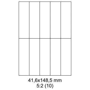 Samolepící etiketa Print etikety Emy 41,6x148,5 mm, 10ks/arch, 100 archů, samolepící