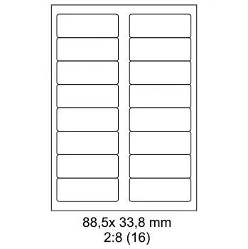 Speciální papír Print etikety Emy 88,5x33,8 mm, 16ks/arch, 100 archů, samolepící