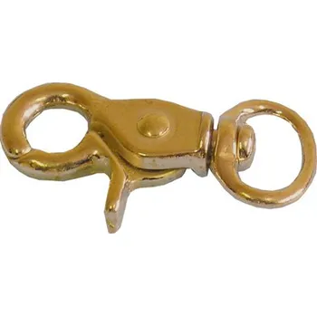 Mosazná karabina háčková s obrtlíkem