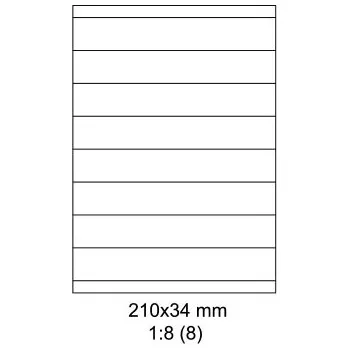 Samolepící etiketa Print etikety Emy 210x34 mm, 8ks/arch, 100 archů, samolepící