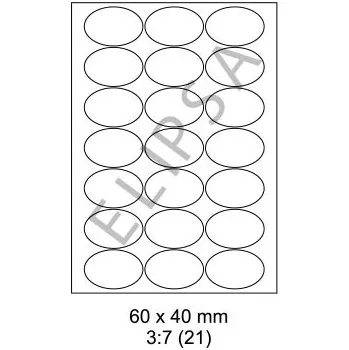 Samolepící etiketa Print etikety Emy 60x40 mm, 21ks/arch, 100 archů, samolepící
