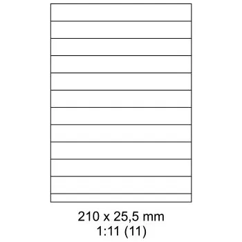 Samolepící etiketa Print etikety Emy 210x25,5 mm, 11ks/arch, 100 archů, samolepící