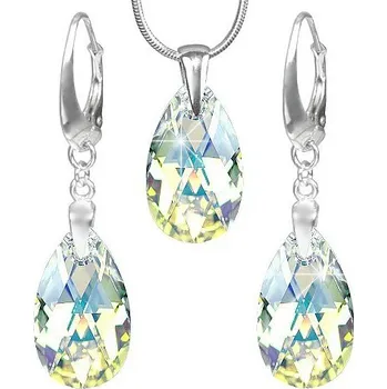 Souprava šperků Stříbrná souprava vyrobena s CRYSTALLIZED™ Swarovski Elements KAPKA 22mm LSW076S