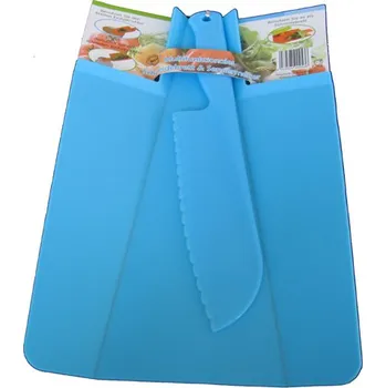 Kuchyňský nůž bio nůž s prkénkem modrý