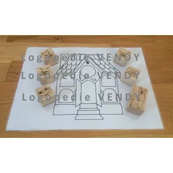 Dětské razítko L.V. Boudo, budko - sada razítek + domeček