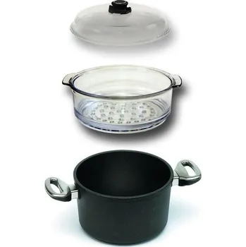 Hrnec HARECKER titanová parní sestava 20 cm + 1 pařák + poklice excele