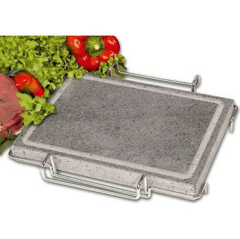 Příslušenství pro gril grilovací kámen s nerezovým držákem 28X30cm