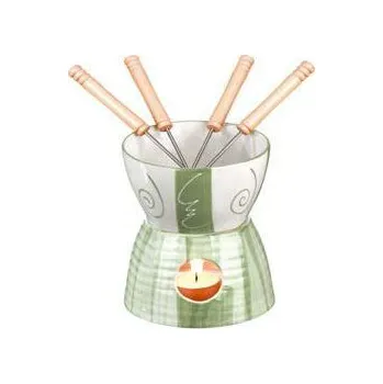 Fondue fondue EVA ceramica zelená verde 8 dílů 070013