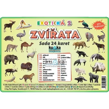 výuková tabulka Exotická zvířata 2 - Sada 24 karet, Petr Kupka