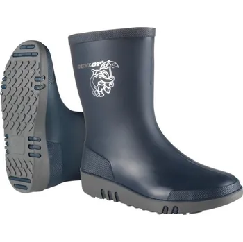 Pánské holínky Dětské gumové holínky Dunlop modré (K151710) (Pevné dětské holínky, materiál PVC, podšívka z bílého polyesteru - pevná protiskluzová podrážka)