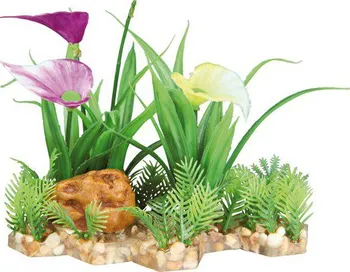 Dekorace do akvária Trixie Plastová akvarijní rostlina s květy 13 cm